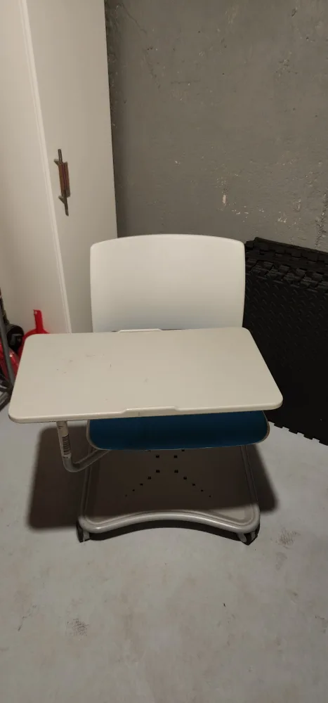 Grey and Blue Rolling Desk Chair image indicator(3)