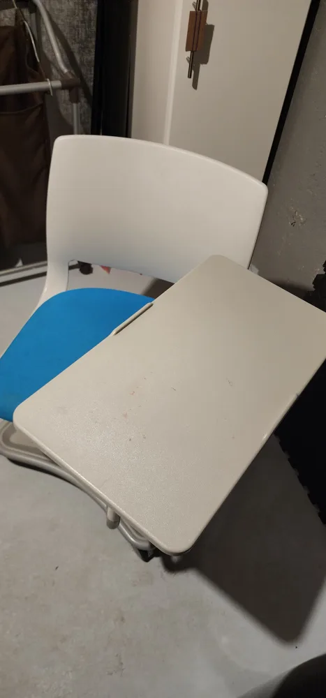 Grey and Blue Rolling Desk Chair image indicator(4)