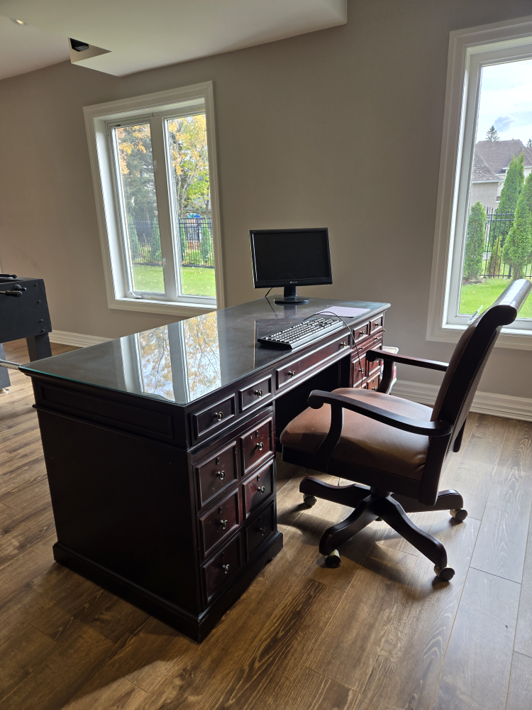 Bombay Stanton Executive Desk with Glass Top