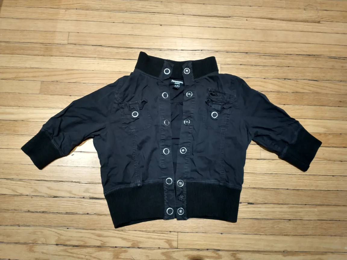 Black Half Sleeve Cotton Jacket image indicator(2)