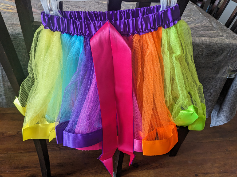 Rainbow Tulle Tutu Skirt with Pink Bow - photo 4
