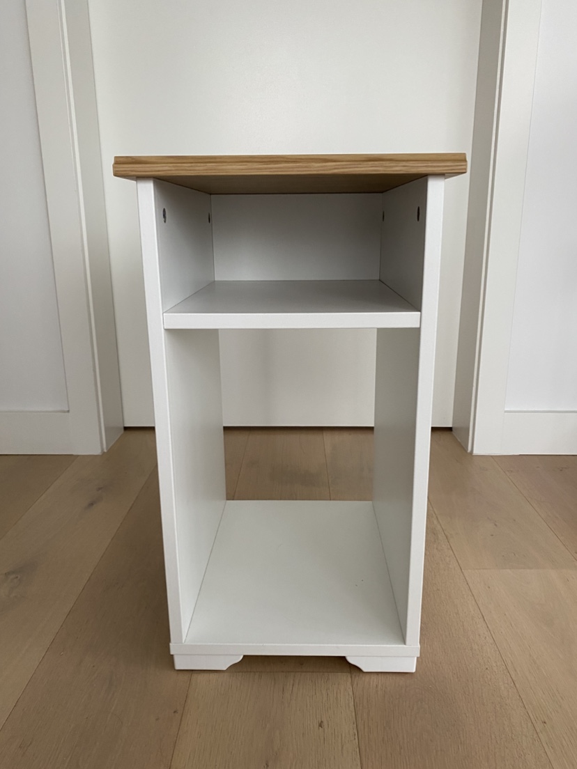 2 White Bed Table with Shelf - photo 5
