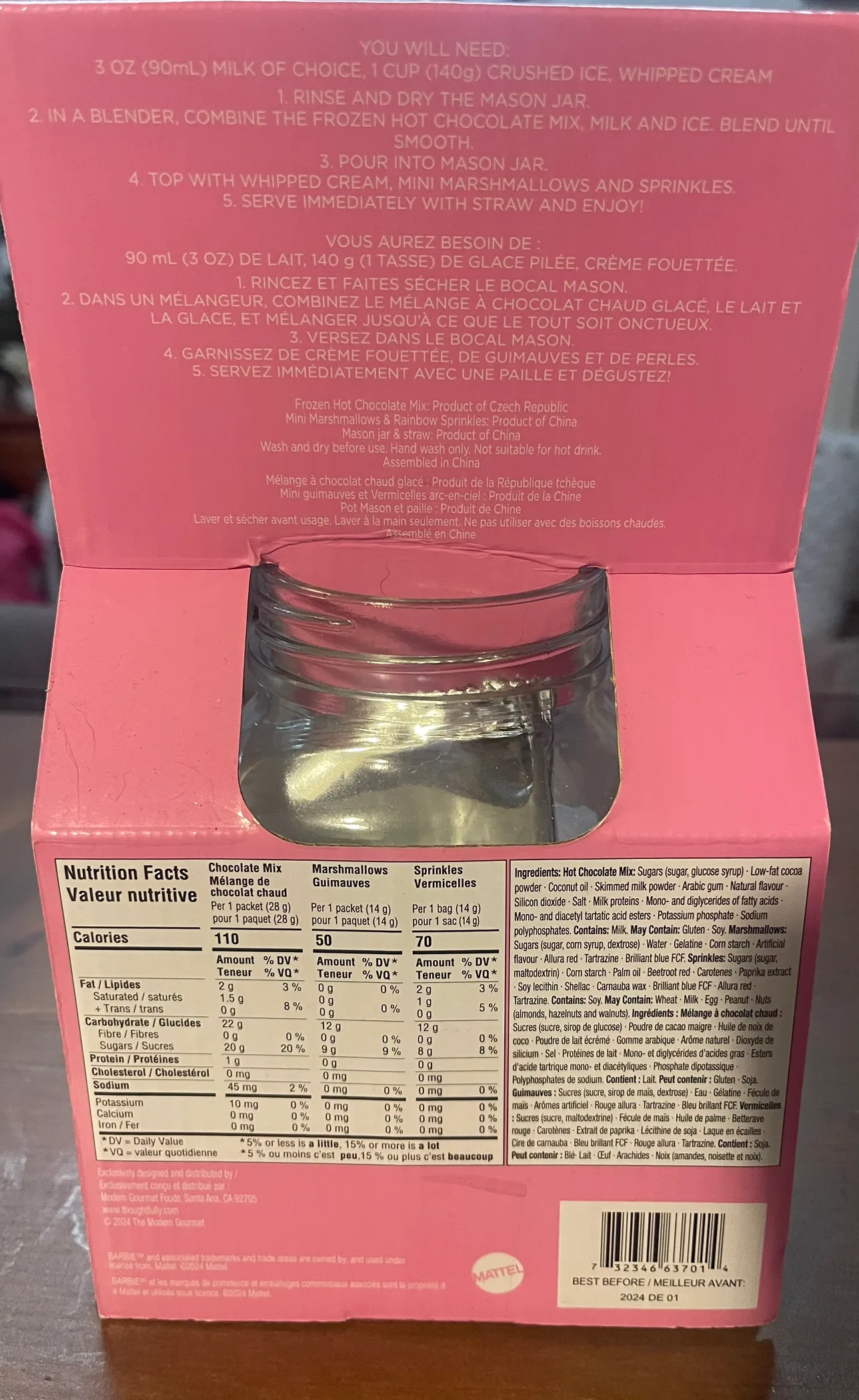 BARBIE:  Frozen Hot Chocolate Mason Jar set image indicator(2)