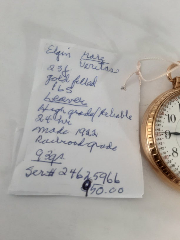 Elgin Pocket Watch rare Veritas - photo 2