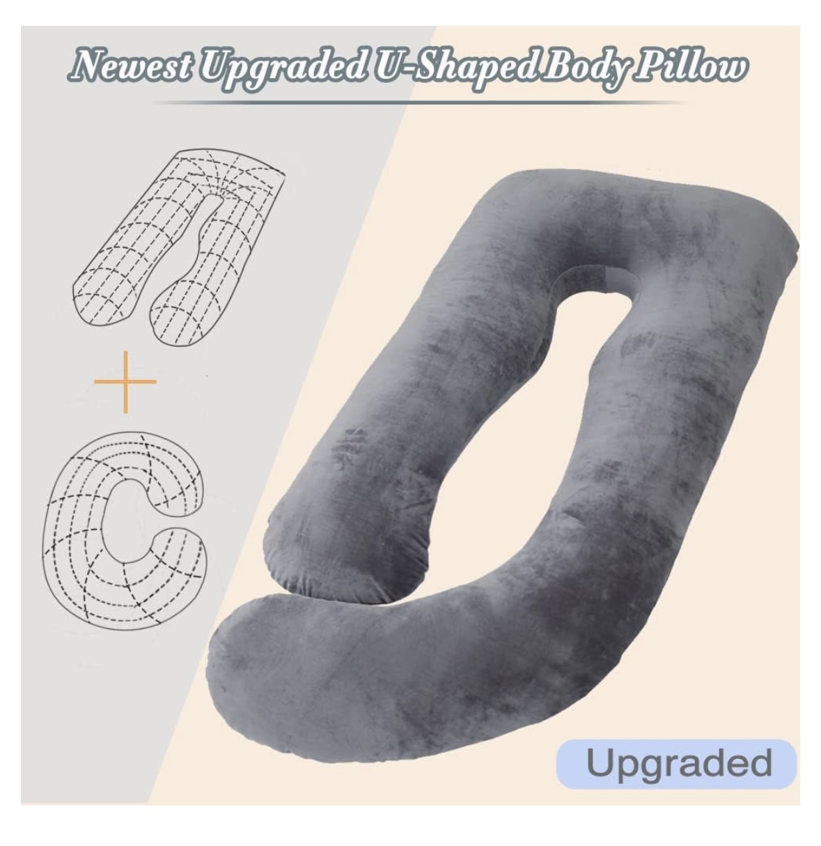 U-Shaped Pregnancy Pillow with removable and washable cover