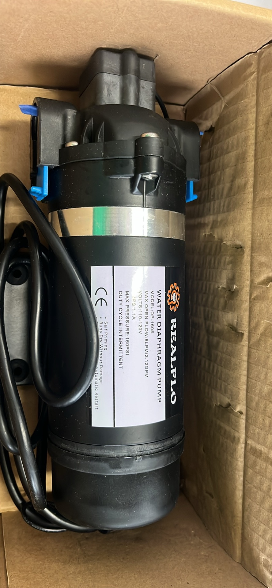 Realflo 110V 160PSI Water Diaphragm Pump