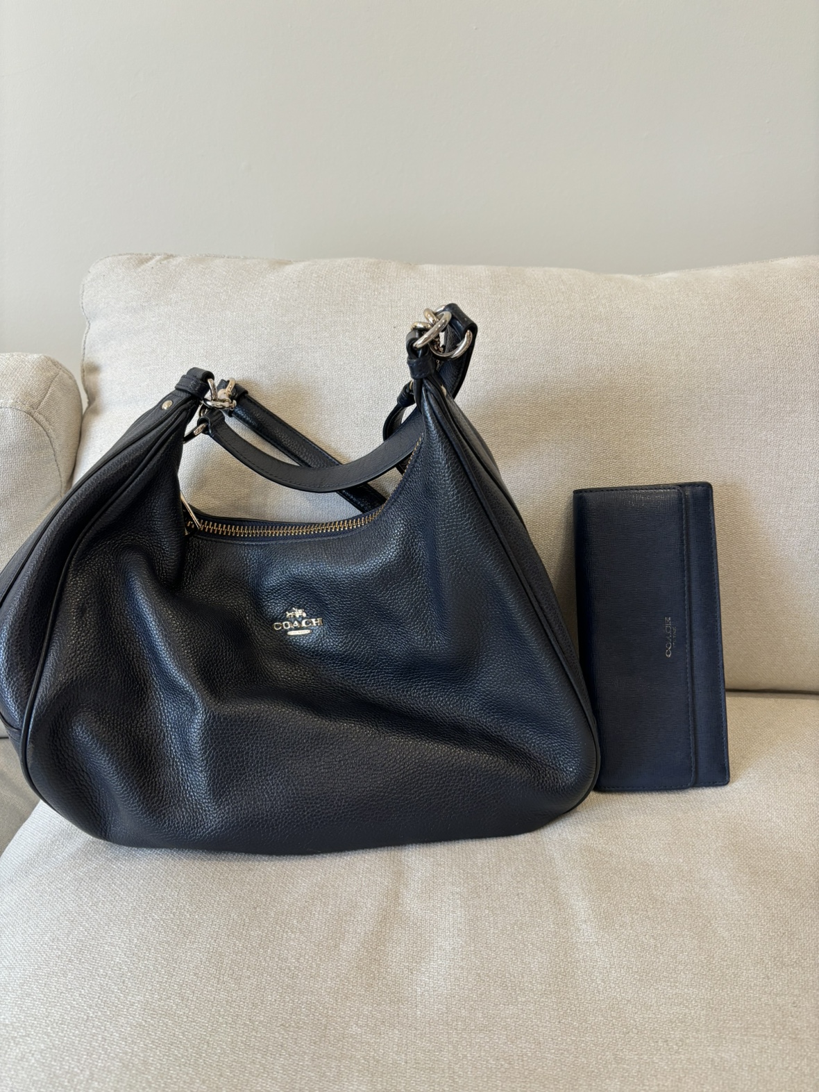 Coach Blue Leather Handbag