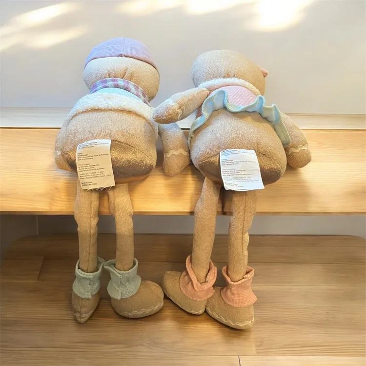 NEW Set of 2 Dangling Leg Gingerbread Girl & Boy Christmas image indicator(3)