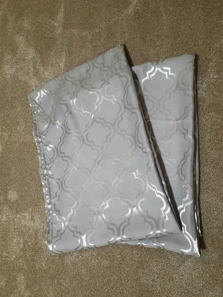 1 pair of grey curtains thumbnail