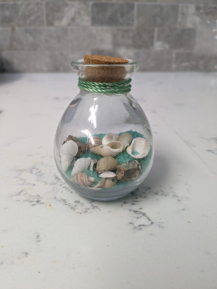 Shell and sand decorative jar #freecycle