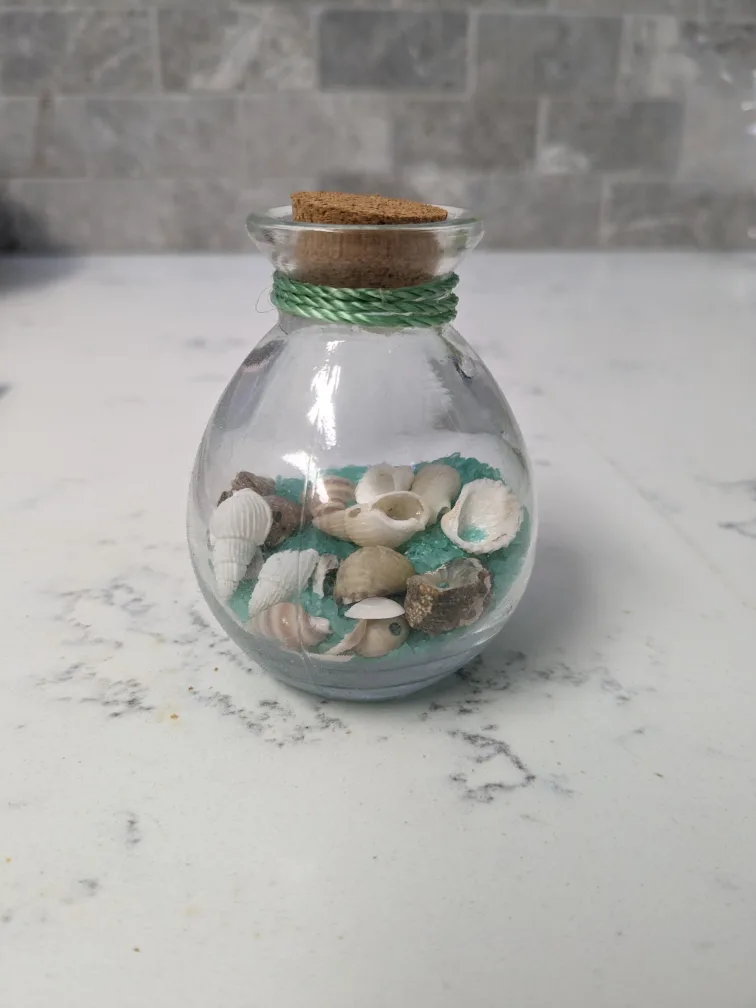 Shell and sand decorative jar #freecycle thumbnail