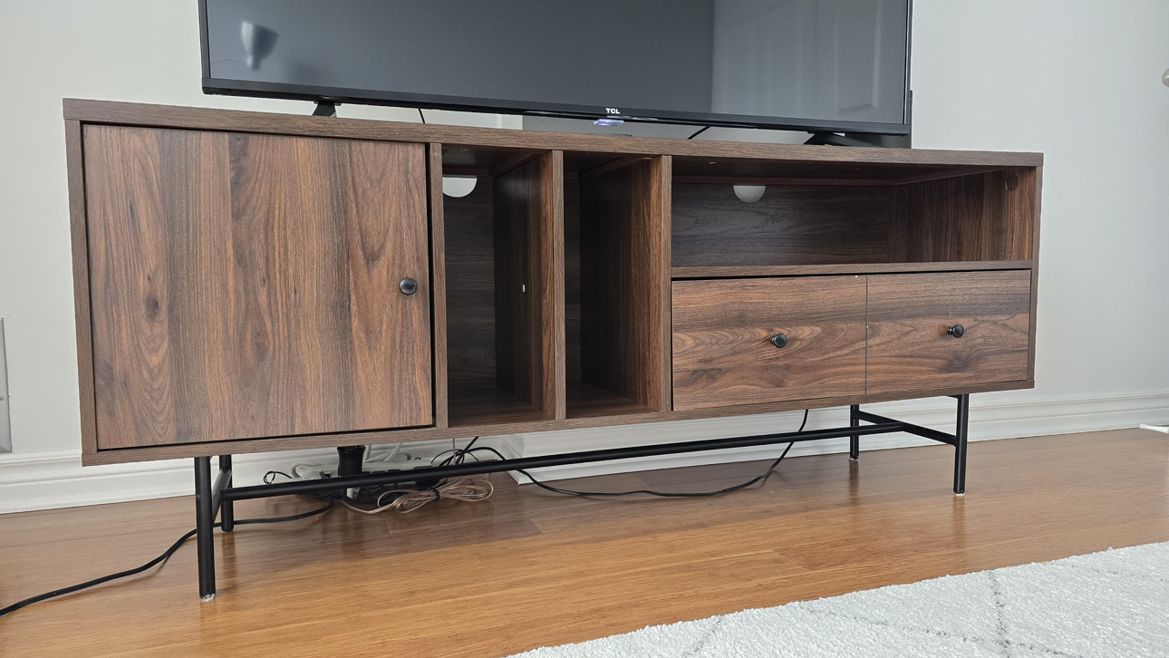 TV/Media unit - brown wood - photo 2