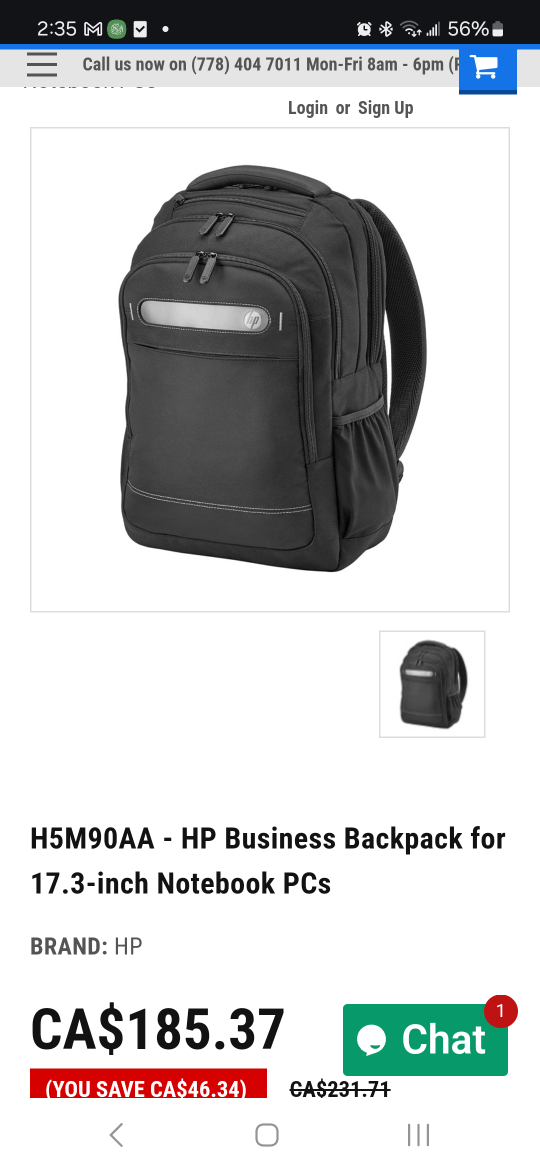 HP Business Backpack for 17.3-inch Notebook PCs
