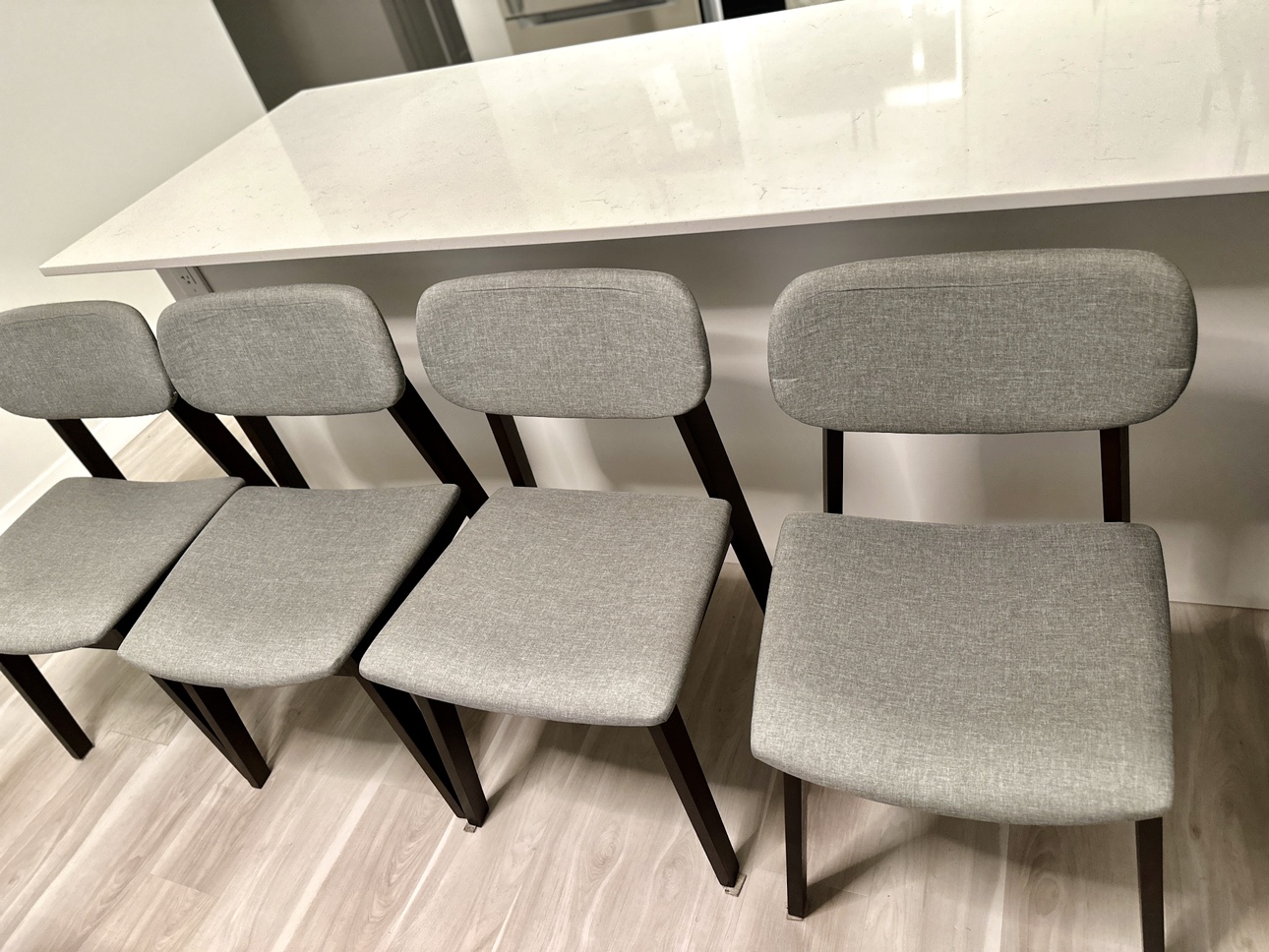 Set of 4 Grey Kitchen Chairs - photo 2