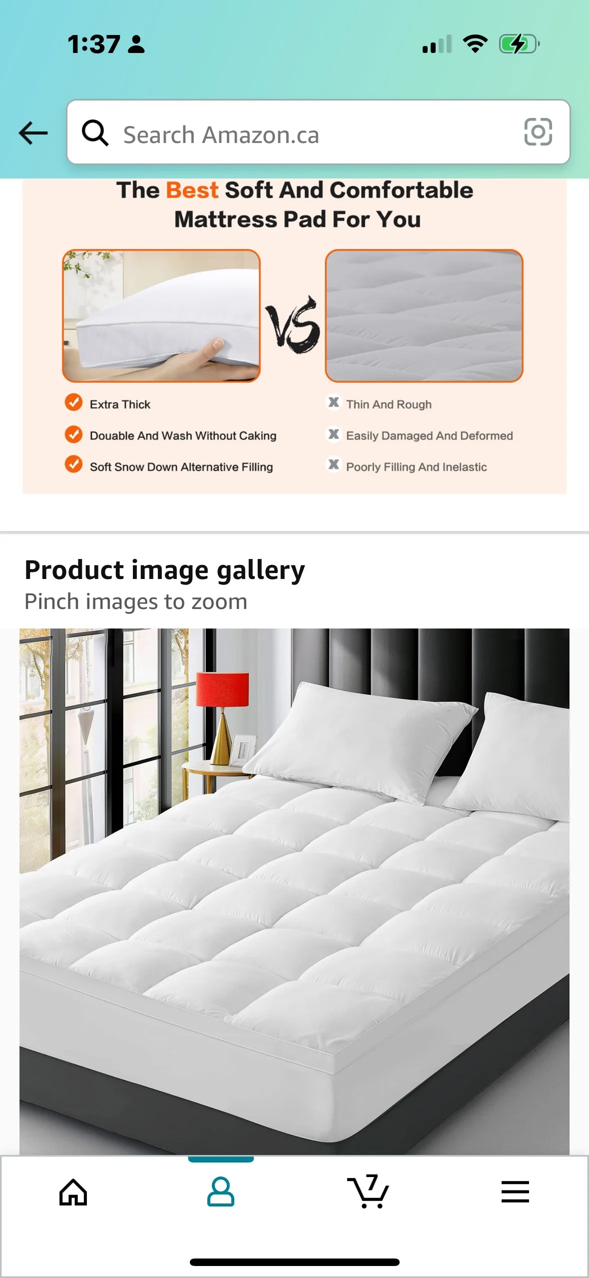 Queen Size  Deluxe Cooling Comfort Mattress Topper image indicator(5)