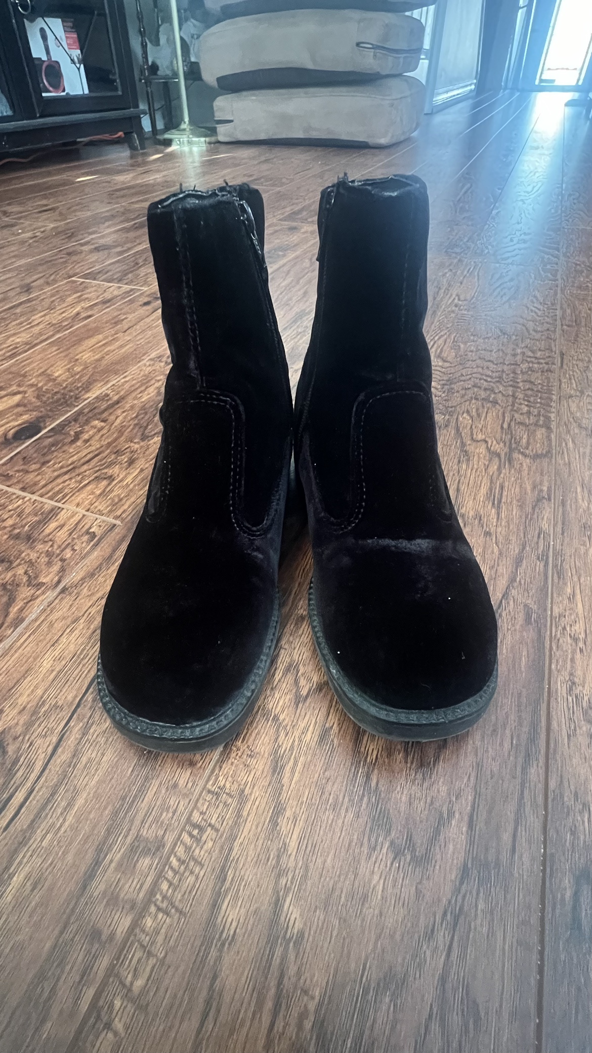 Black Velvet Ankle Boots