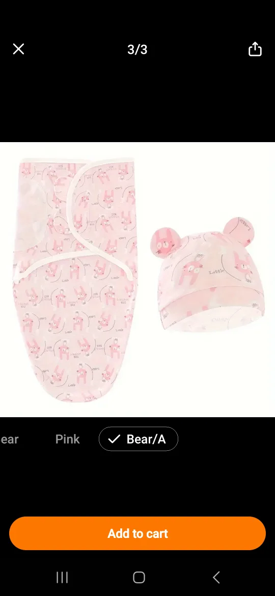 Baby Abti-jumping Swaddle & Hat Set thumbnail