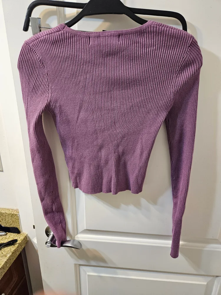 Forever 21 Purple Ribbed Crop Top image indicator(2)