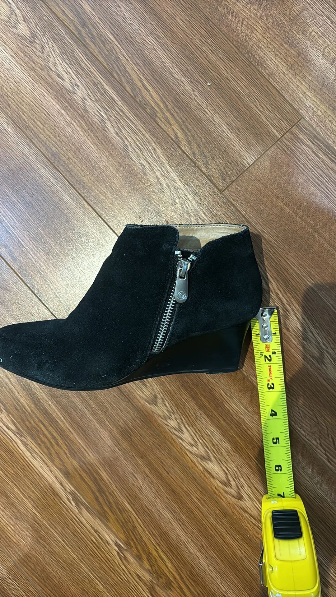 Adrienne Vittadini Black Suede Wedge Booties image indicator(5)