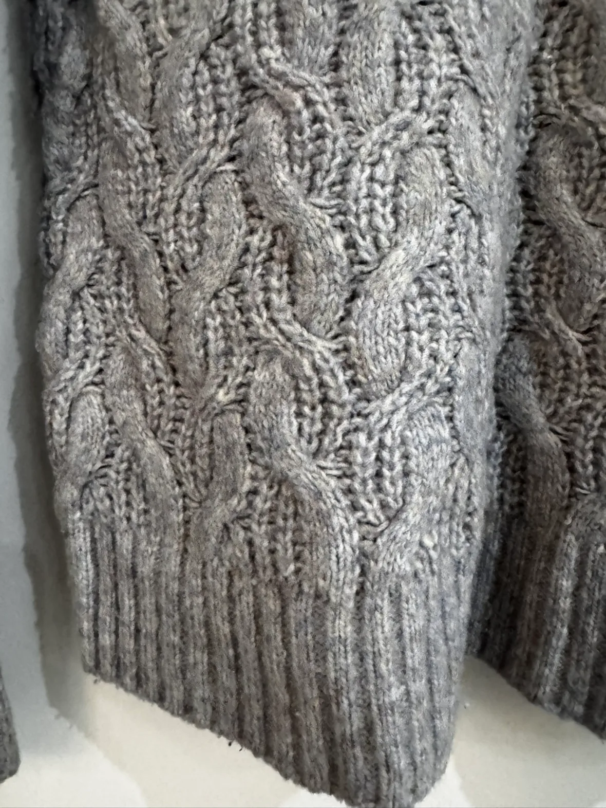 White House Black Market Grey Cable Knit Sweater image indicator(3)