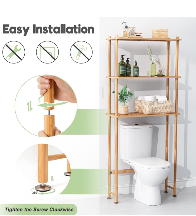 Bamboo Over the Toilet Storage - New - photo 4