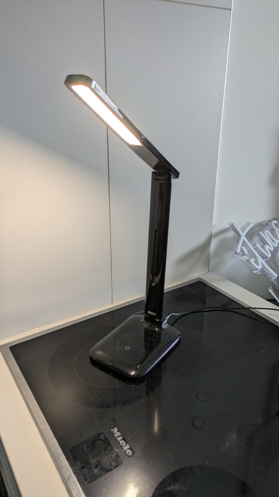 Black Desk Touch Lamp, Foldable
