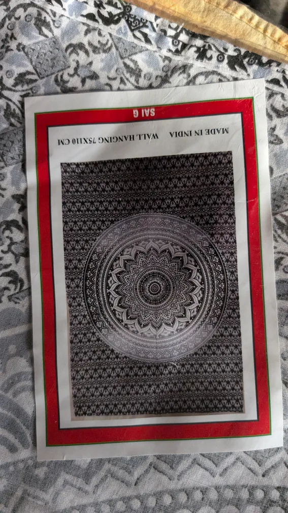 Grey and Black Mandala Wall Hanging thumbnail