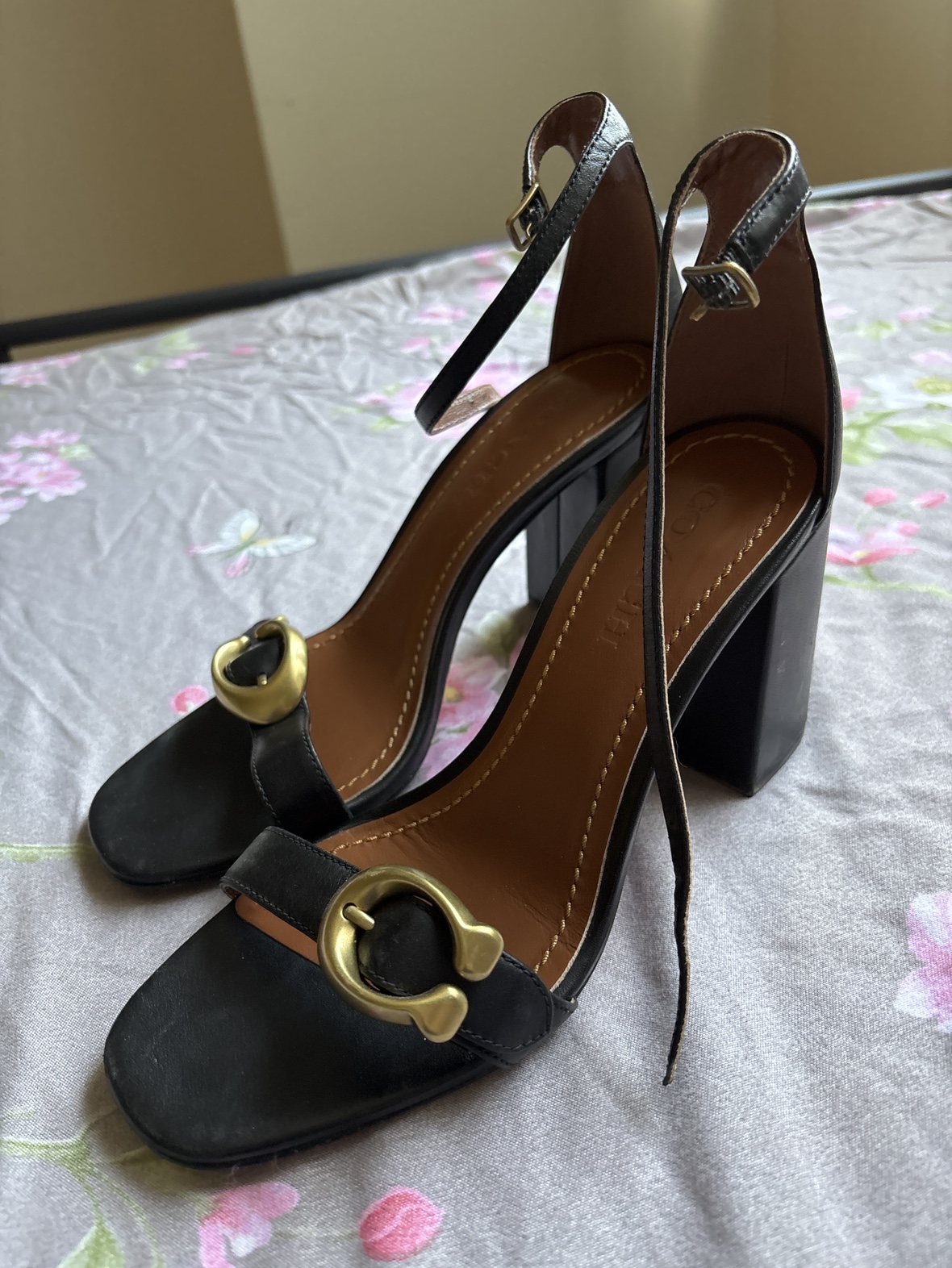 Coach Black Leather Heels