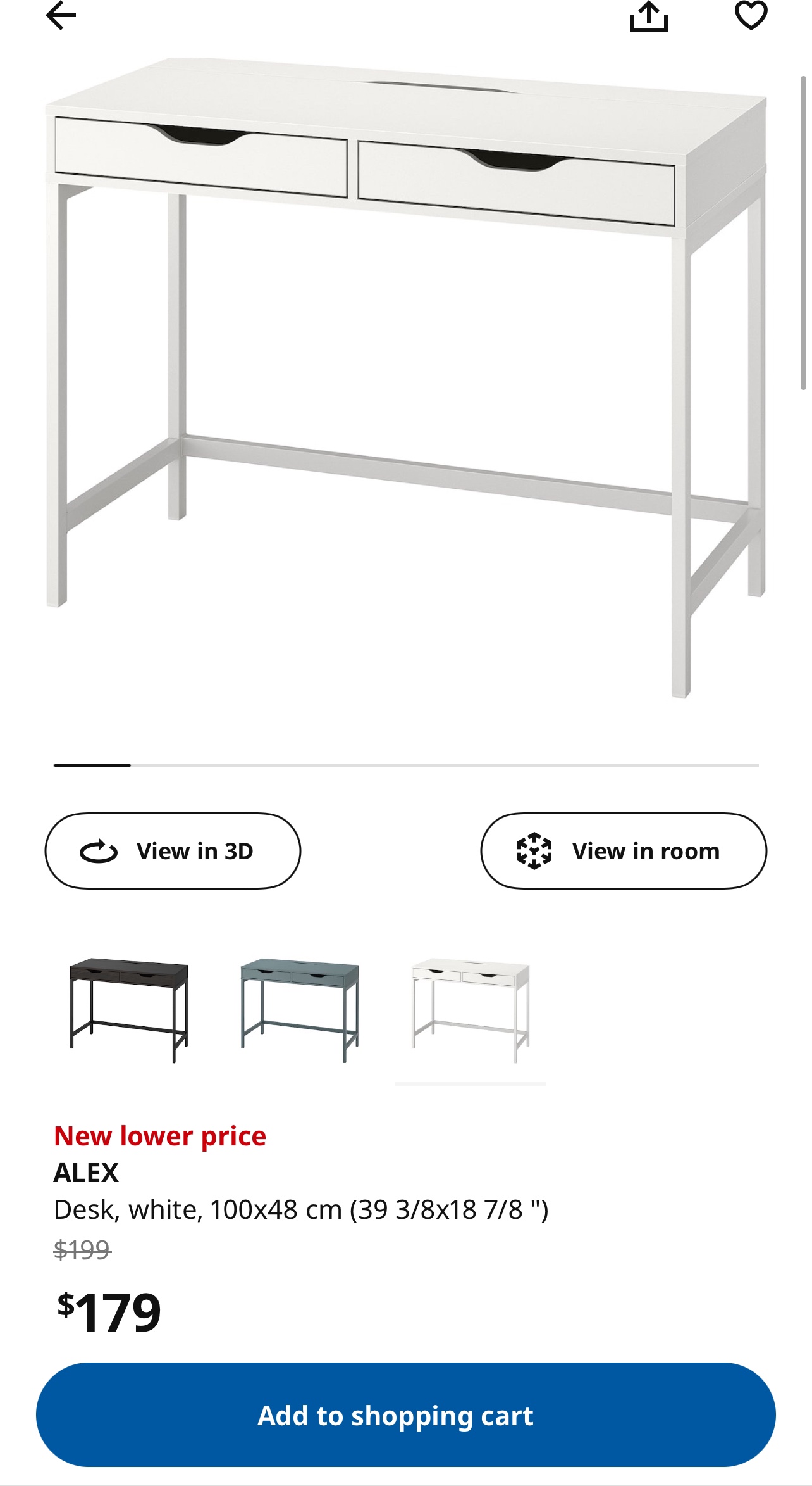 White Desk with 2 Drawers (IKEA) - photo 5