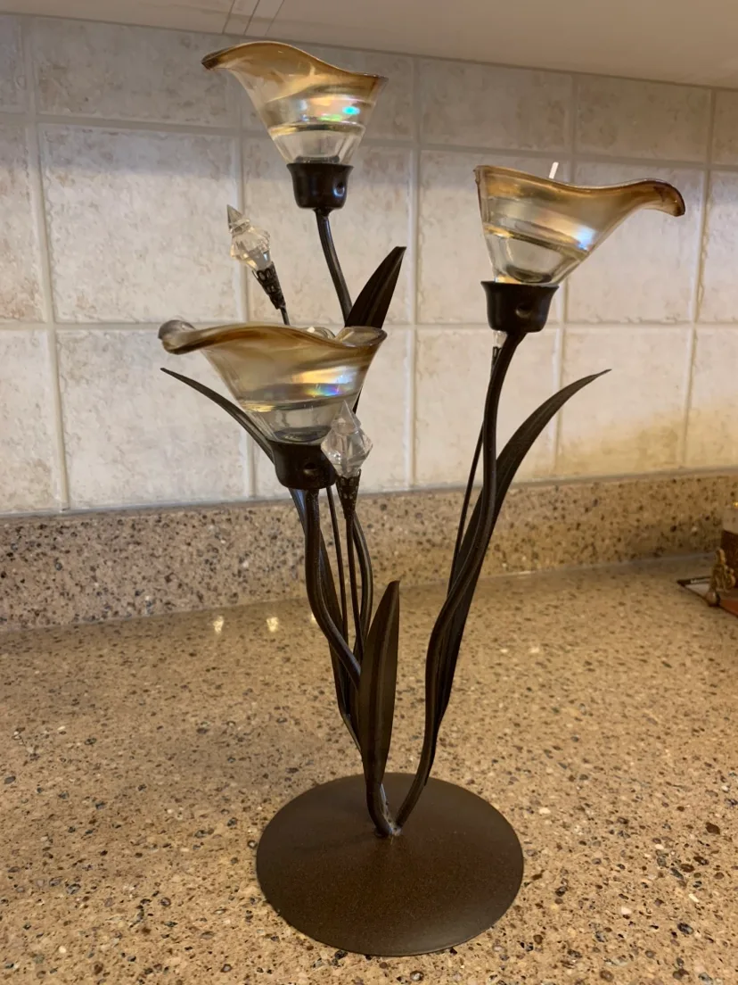 Metal Triple Tea Light Candle Holder thumbnail
