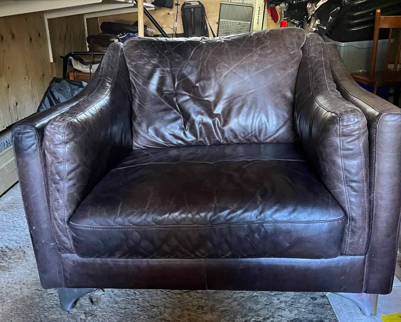 Brown Leather Chair & A Half thumbnail
