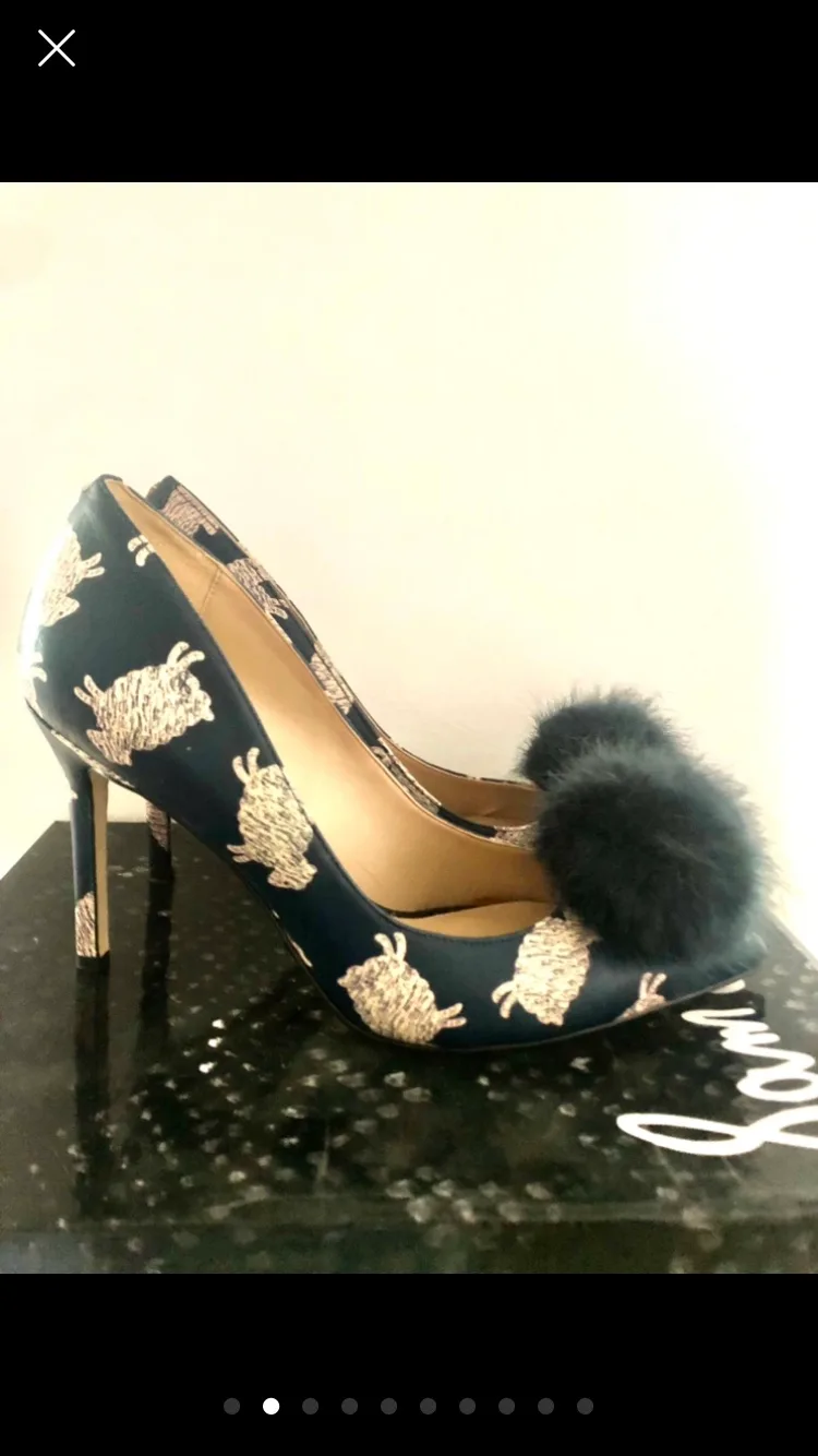 Sam Edelman Sheep Print Heels, Size 7.5 NEW image indicator(3)