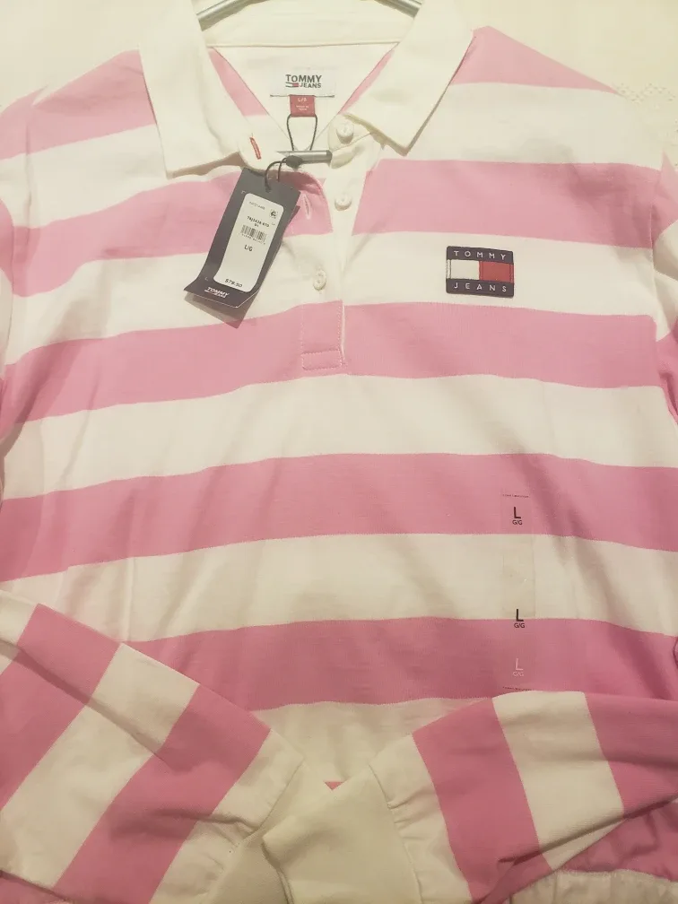 Tommy Jeans Striped Long Sleeve Polo