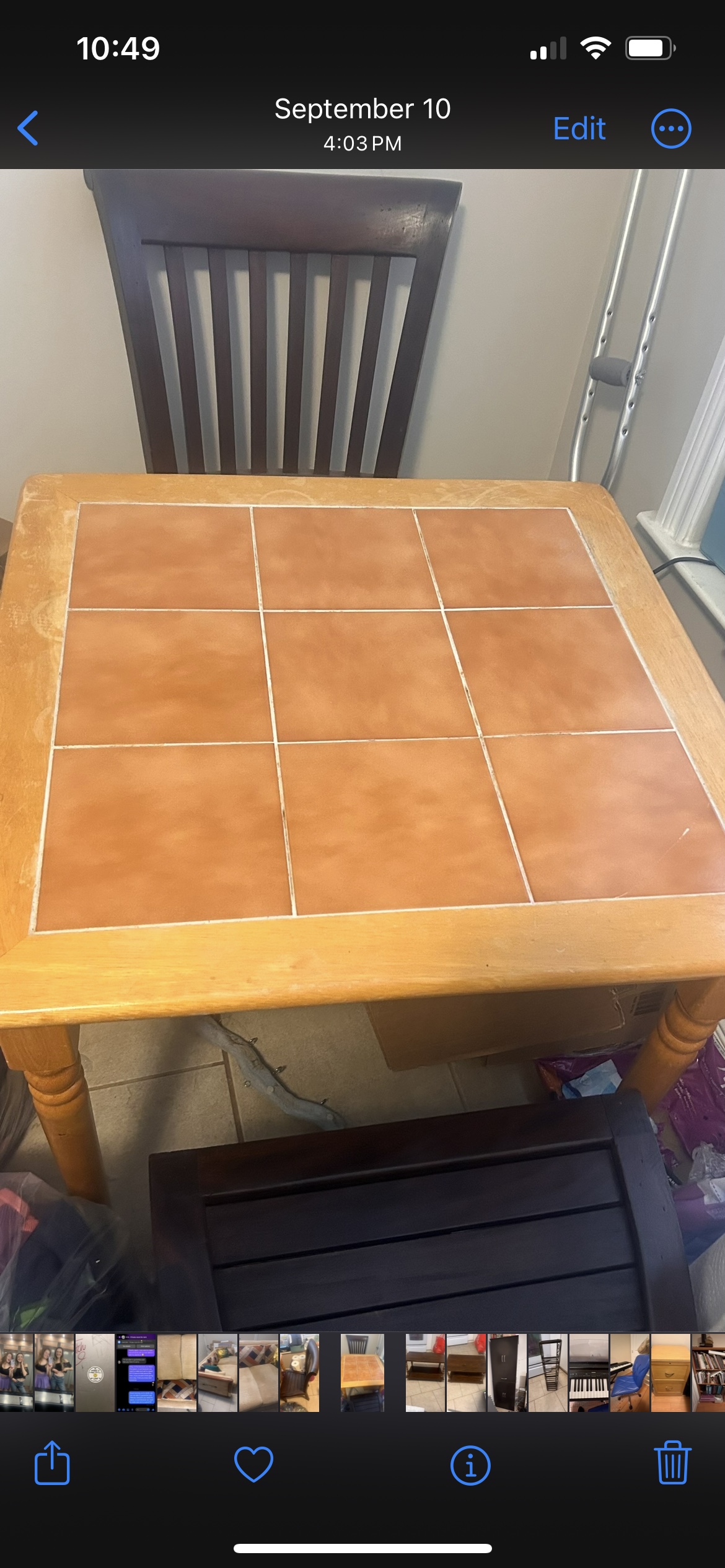 Small Dining table comes with 2  dark brown chairs