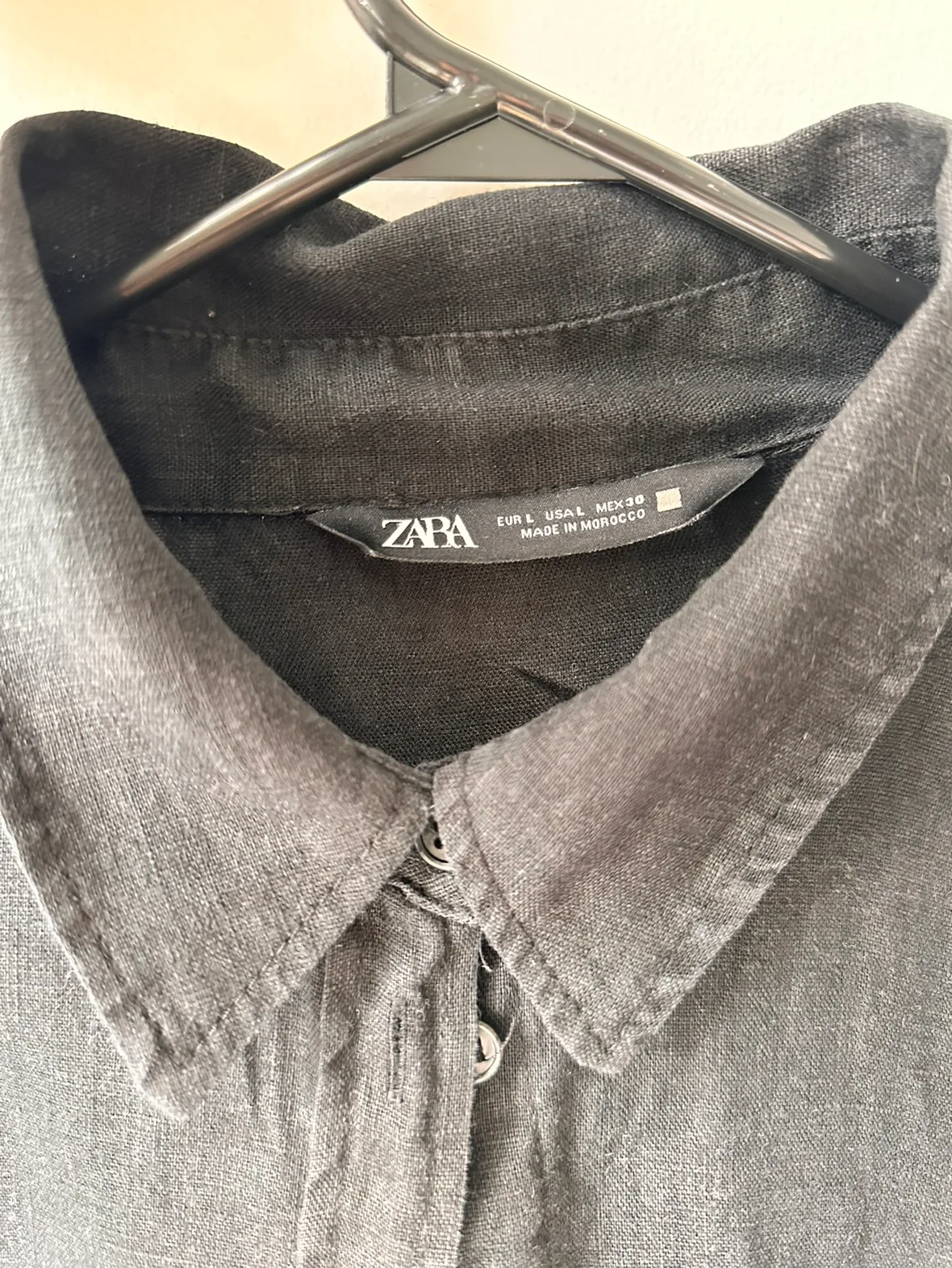 Zara Black Linen Shirt image indicator(2)