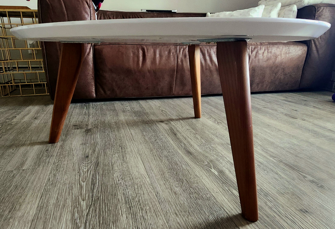 White Oval Coffee Table with Wooden Legs Structube - photo 2