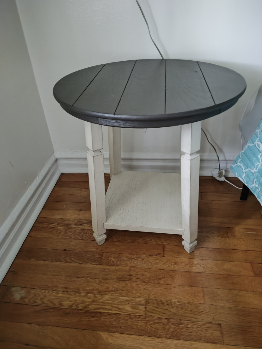 White and Gray End Table