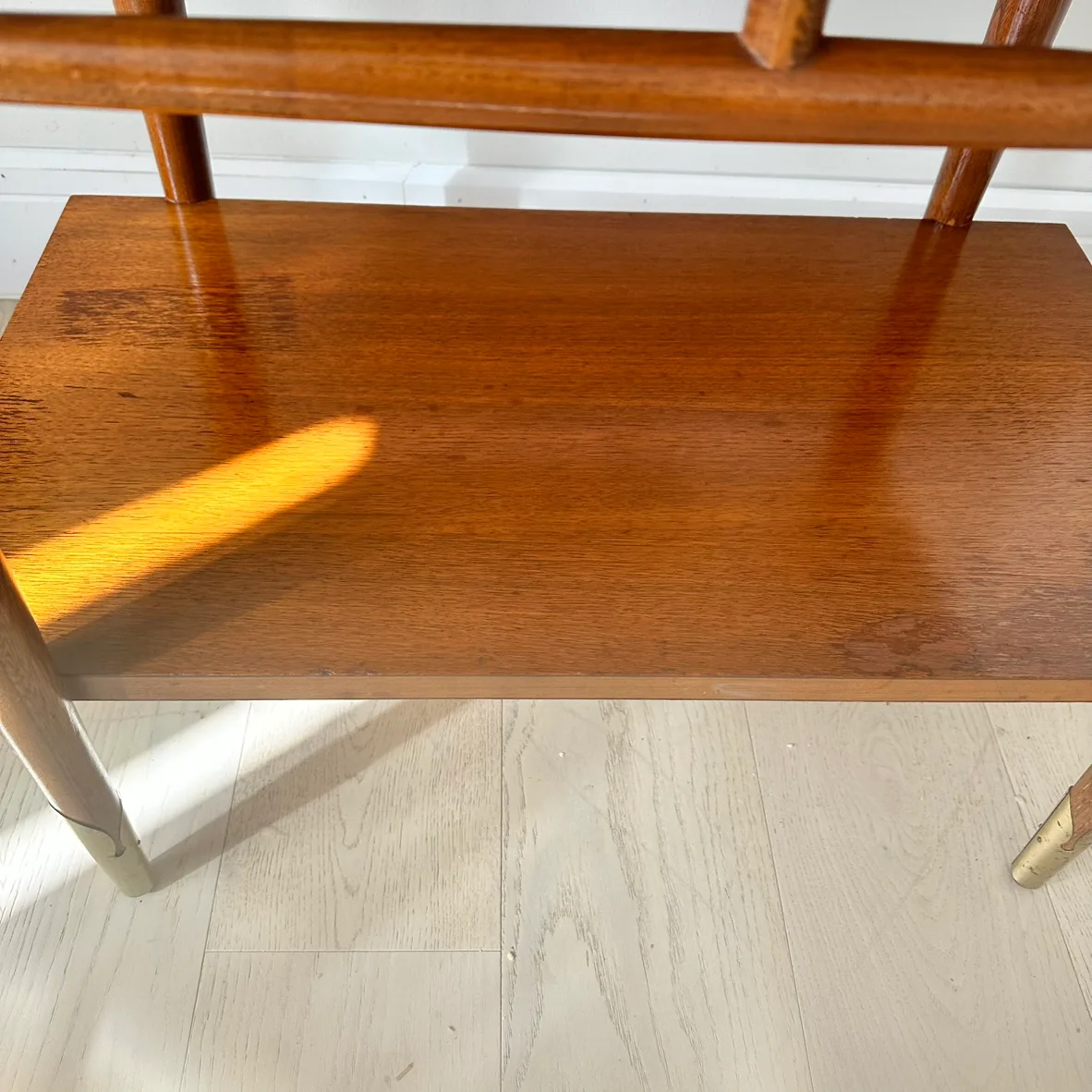 Mid Century Modern End coffee side Table wood brass image indicator(6)