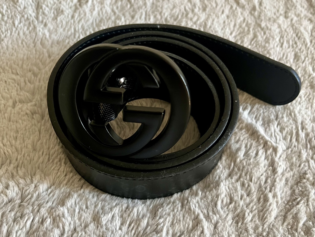 Gucci Black Leather Belt