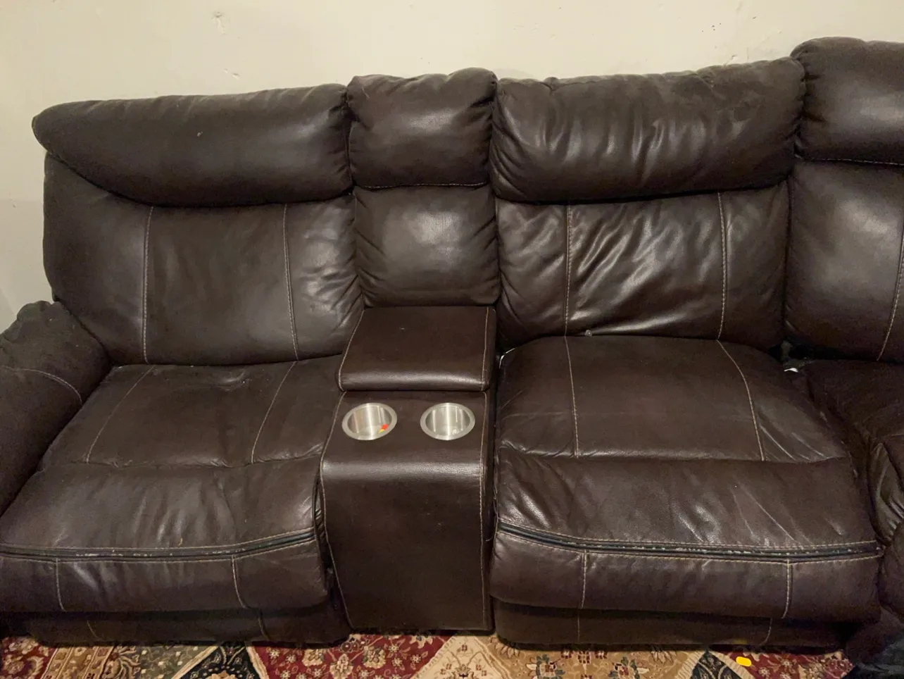 Brown Leather Sectional Sofa image indicator(5)