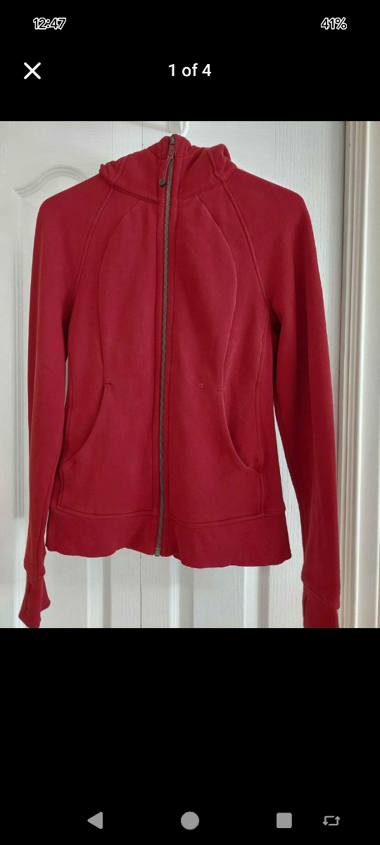 Lululemon Red Zip-Up Hoodie Size 6