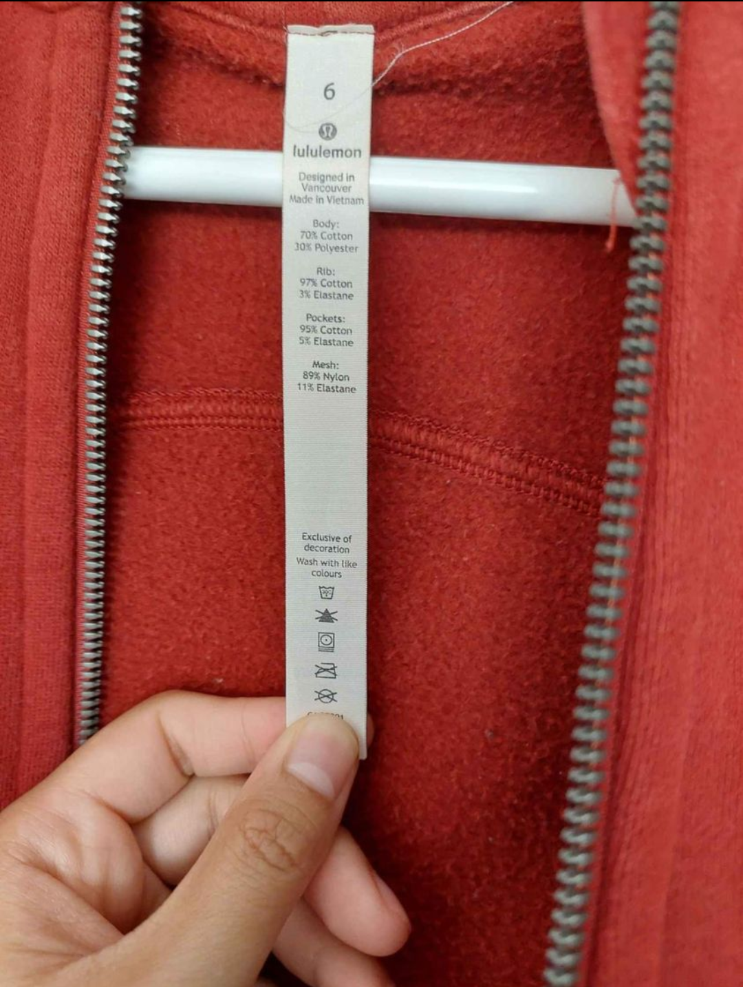 Lululemon Red Zip-Up Hoodie Size 6 - photo 3