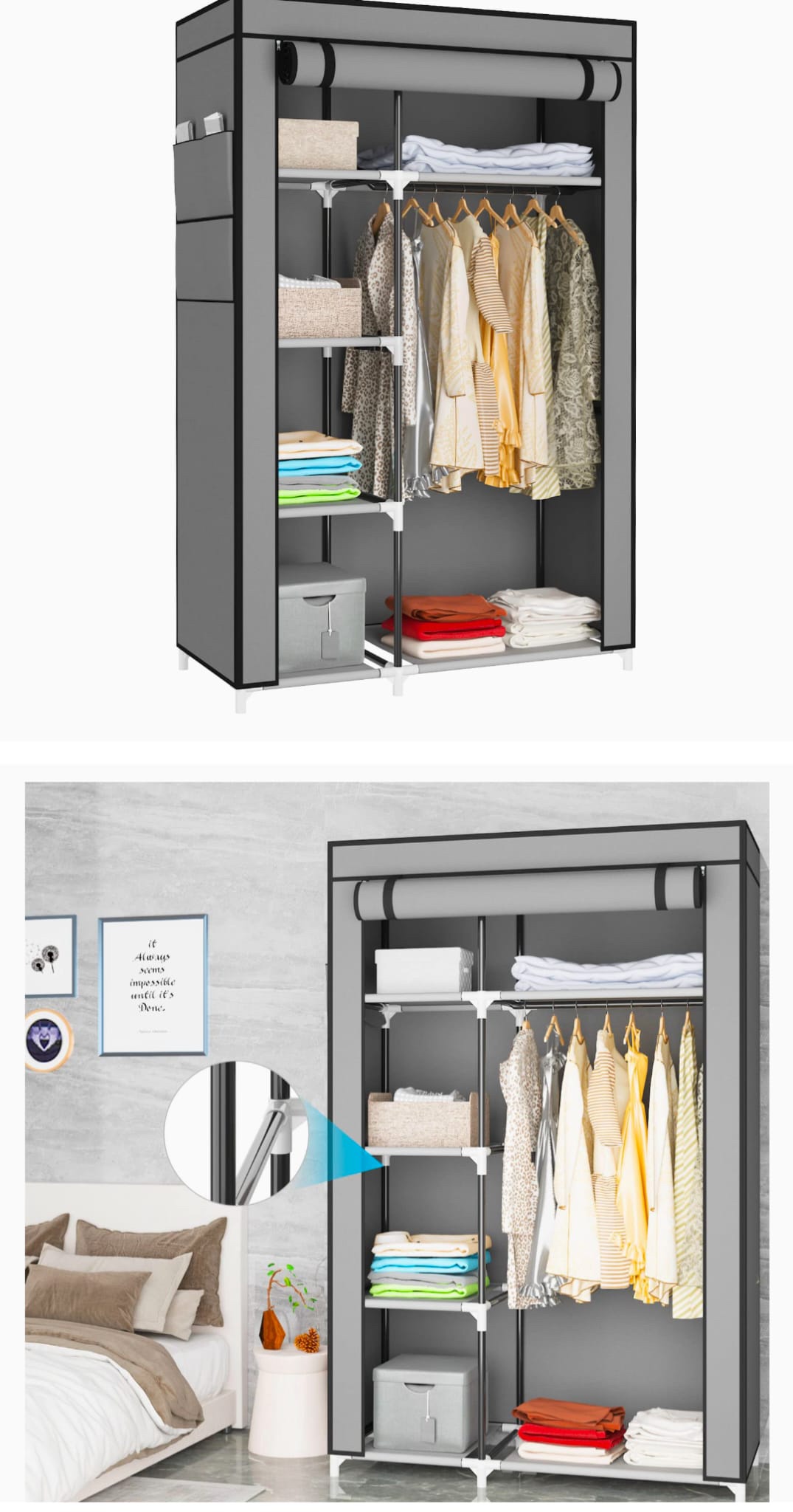 Portable Closet Storage Wardrobe