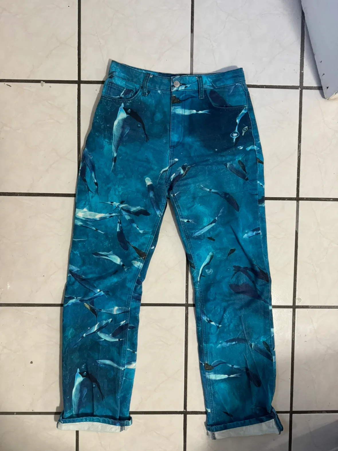 Whale Pattern Jeans thumbnail