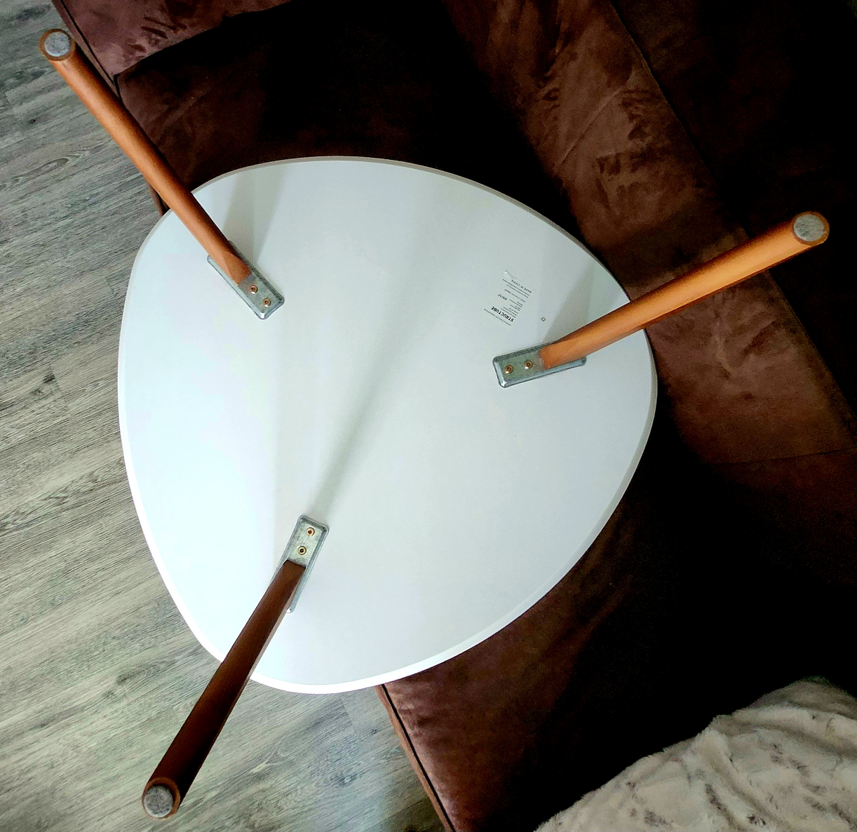 White Oval Coffee Table with Wooden Legs Structube - photo 5
