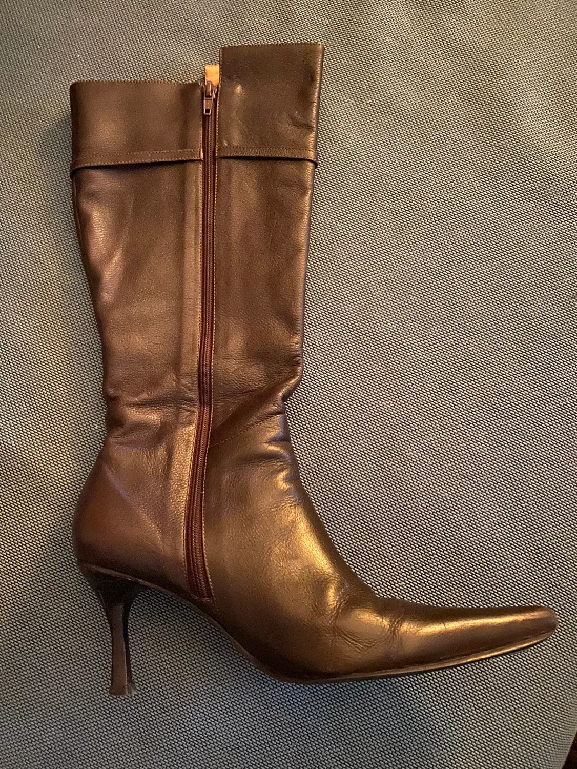 Brown Leather Boots 3” heel - Sz 7 image indicator(6)