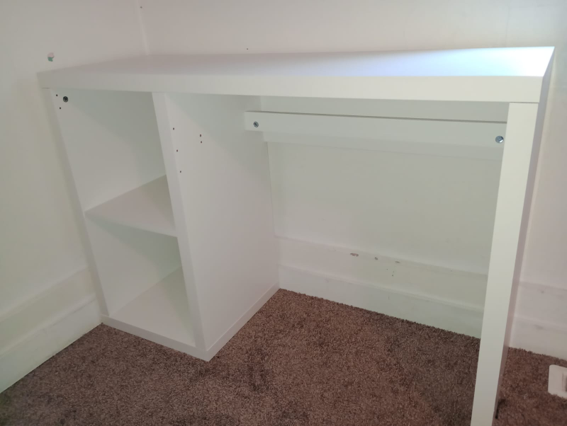 IKEA White Desk with Shelf - photo 2