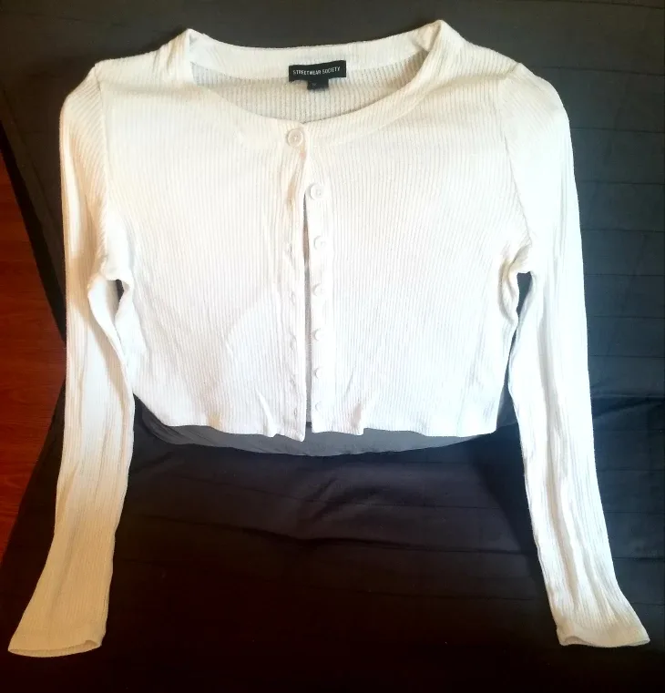 White Streetwear Society Cardigan #freecycle thumbnail