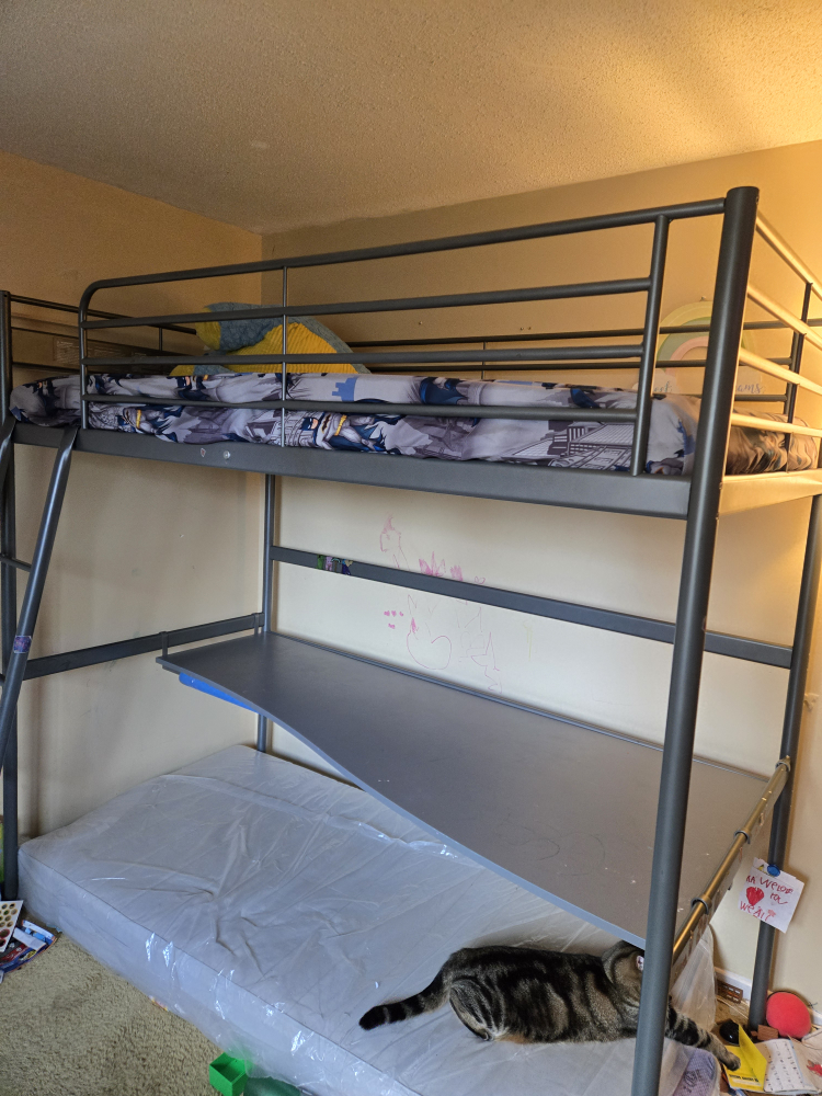 Metal Loft Bed with Desk