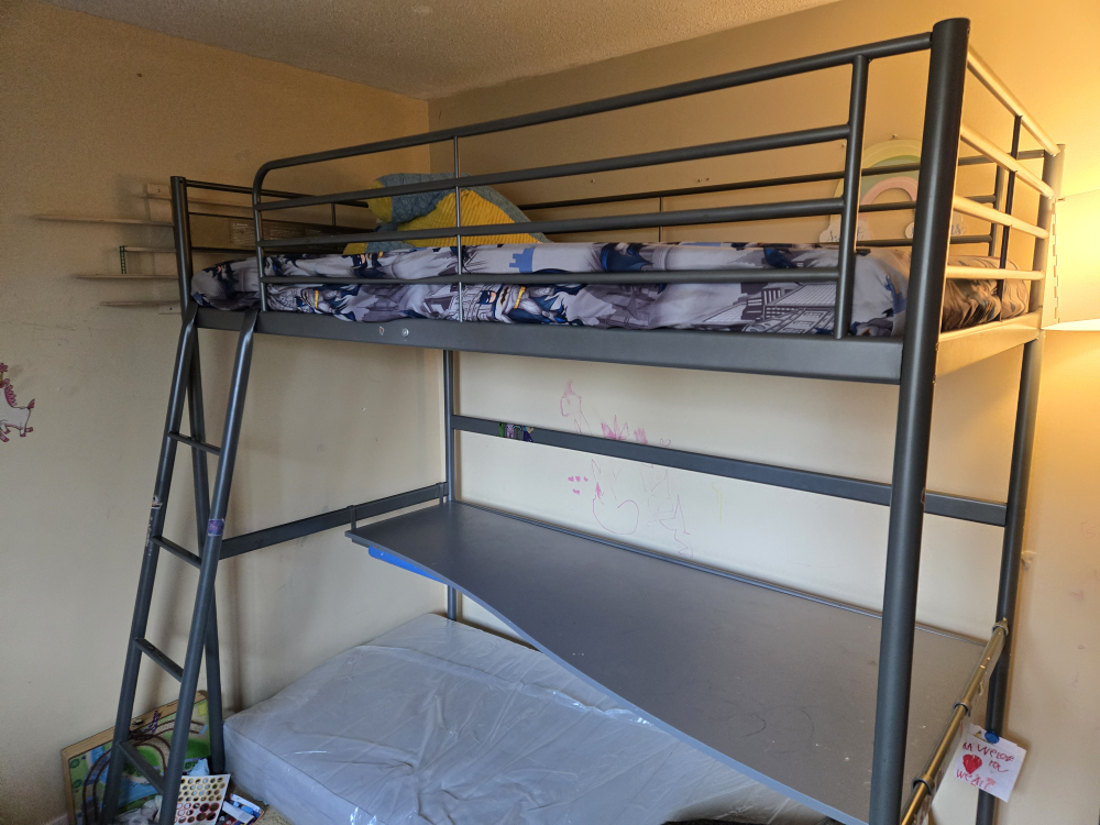 Metal Loft Bed with Desk - photo 2